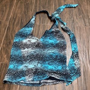 Y2K bebe vintage snake print halter top with scarf